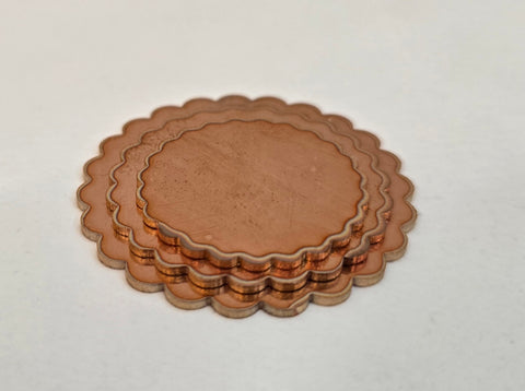 Laser Cut Scalloped Shapes - Disc, Oval, Square
