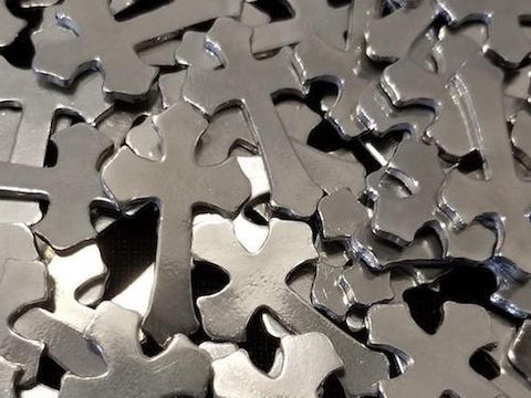 Pewter Cast Rounded Cross Stamping Blanks