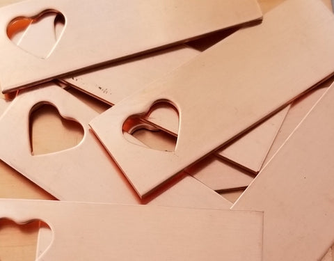 Copper Heart Tag Stamping Blanks