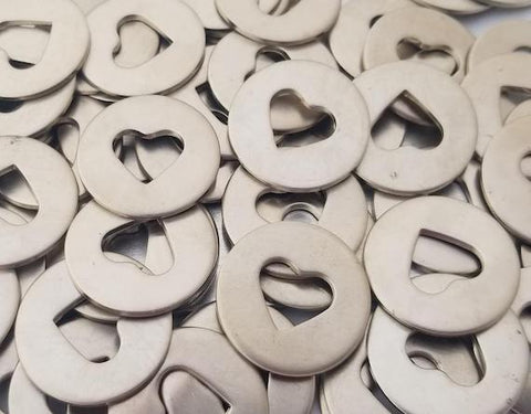 Nickel Silver Heart Discs Stamping Blanks