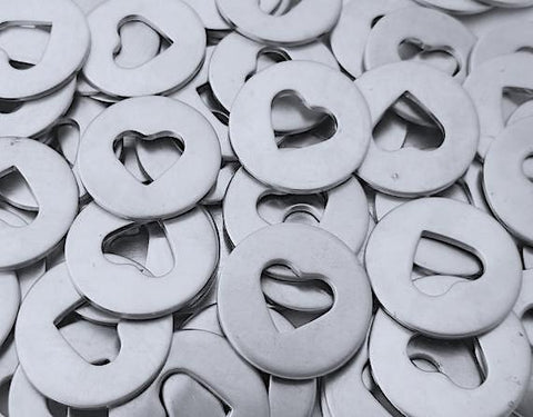 Pewter Heart Discs Stamping Blanks