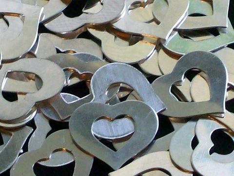 Sterling Silver Heart Washer Stamping Blanks