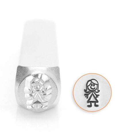 Auntie Stick Figure Design Stamp, 7MM